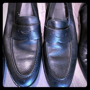 Hugo Boss pebbled leather penny loafers